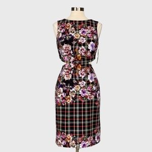 Nicole Miller Artelier Womens Sleeveless Dress Purple Black Floral size 10
